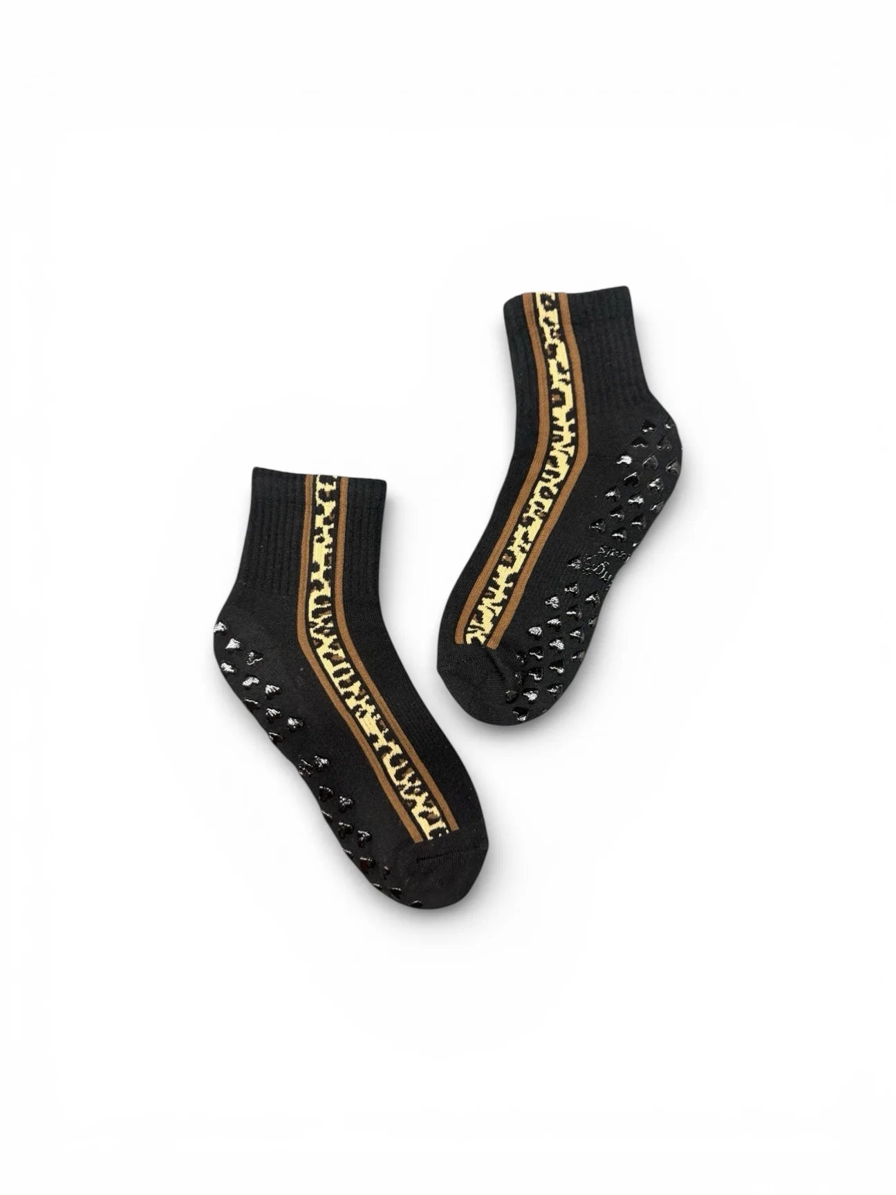 Cheetah Core Black Grip Socks