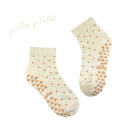 Polka Pilates - Crema Grip Socks