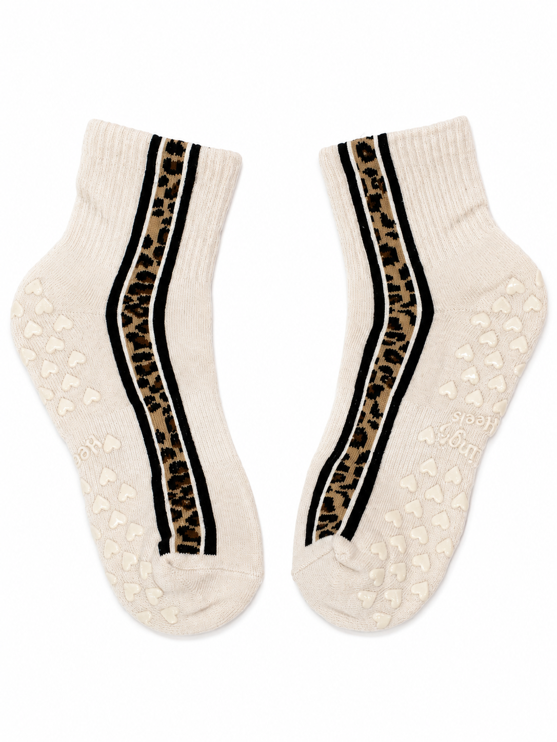 Cheetah Core Cream Grip Socks
